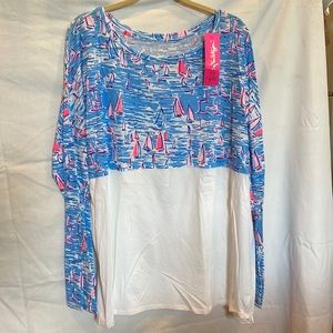 NWT Lilly Pulitzer Women’s Pullover Shirt LS. Size XXL